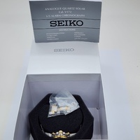 Seiko V172-0AJ0 Solar Chronograph Two Tone Sapphire Black Dial Watch