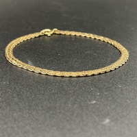Unisex 9ct Yellow Gold Fancy Link Bracelet