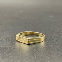 Mens 9ct Yellow Gold Diamond Signet Ring