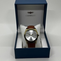 Gianello GNL7716YG Mens Watch 43mm Gold Tan Croco Print Leather Strap