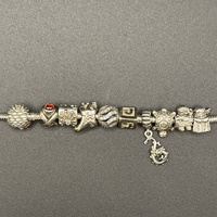 Ladies 925 Sterling Silver Pandora Snake Link Charm Bracelet