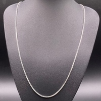 Unisex 925 Sterling Silver Box Link Necklace