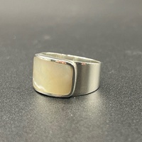 Ladies 925 Sterling Silver White Pearl Ring