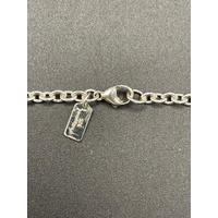 Ladies 925 Sterling Silver Cable Link Chain & Disc Pendants