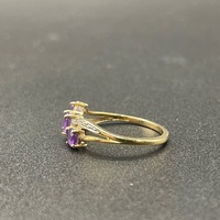 Ladies 9ct Yellow Gold Purple Gemstone Ring