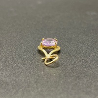 Ladies 9ct Yellow Gold Purple Stone Pendant