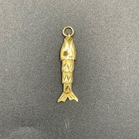 Unisex 14ct Yellow Gold Fish Pendant