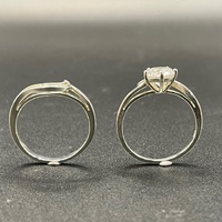 Ladies 925ct Sterling Silver CZ Bridal Ring Set