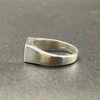 Mens 925 Sterling Silver CZ Signet Ring