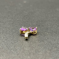 Ladies 9ct Yellow Gold Purple Gemstone Pendant