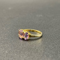Ladies 9ct Yellow Gold Purple Gemstone Ring