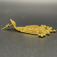 Ladies 21ct Yellow Gold Dangle Triangle Drop Earrings