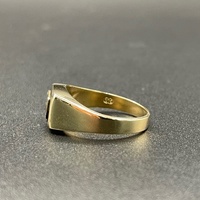 Mens 9ct Yellow Gold Diamond Signet Ring