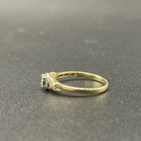 Ladies 9ct Yellow Gold Natural Diamond Cluster Ring