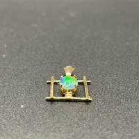 Ladies 9ct Yellow Gold Blue Opal Stone Pendant