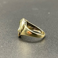 Ladies 9ct Yellow Gold Green Gemstone Ring