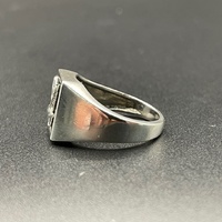 Mens 925 Sterling Silver Eagle Diamond Ring