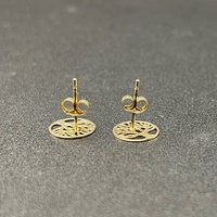 Ladies 9ct Yellow Gold Tree of Life Stud Earrings