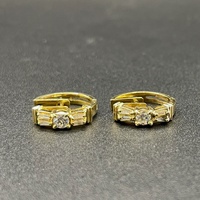 Ladies 14ct Yellow Gold Diamond Hoop Earrings