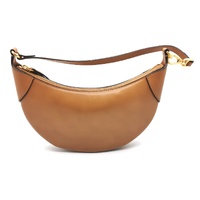 Polo Ralph Lauren Polo ID Calfskin Mini Leather Shoulder Bag Tan with Box