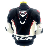 Ixon Vortex 2 Mens Riding Jacket Size M Leather CE Armor Black White Red