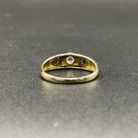 Ladies 9ct Yellow Gold Blue Gemstone and CZ Ring