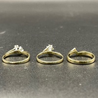 Ladies 9ct Yellow Gold Diamond Triple Ring Set
