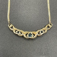 Ladies 9ct Yellow Gold Crown Trifari Snake Link Necklace