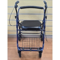 Mobilitymate Foldable 4 Wheel Rollator Walker with Seat and Brakes