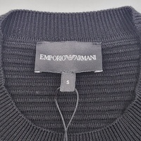 Emporio Armani Men's Black Ribbed Knit Crewneck Sweater Size S Authenticated CLG