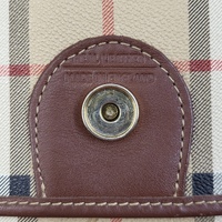 Vintage BURBERRY Haymarket Check Coated Canvas Crossbody Saddle Bag Authenticated