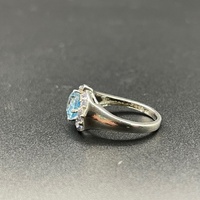 Ladies 925 Sterling Silver Blue & Purple Gemstone Ring