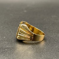 Mens 18ct Yellow Gold Diamond Signet Ring