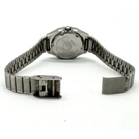 Seiko Quartz Octagonal Mens Day Date Champagne Dial Steel Bracelet