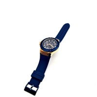 Guess Mens 3 Face Analog Watch Blue Rose Gold W0247G3