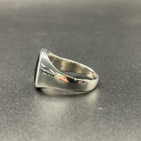 Mens 925 Sterling Silver Black Stone Ring