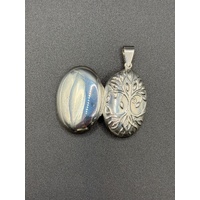 Ladies 925 Sterling Silver Oval Locket Pendant