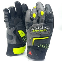 Dainese VR46 Sector Short Cuff Riding Gloves Size S 8 Black Yellow Motorcycle Gloves
