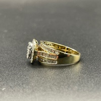 Ladies 9ct Yellow Gold Diamond Cluster Ring