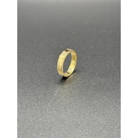 Unisex 18ct Yellow Gold Pattern Band Ring