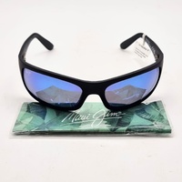 Maui Jim Peahi MJ 202-2M-SGH Matte Black Blue Hawaii Polarised Sunglasses