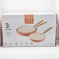 Elle Home EH3PFSAW 3 Piece Frypan Set Apricot Wash Non Stick Induction