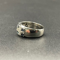 Ladies 18ct White Gold Blue Sapphire & Diamond Ring