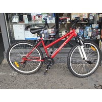 Repco 18 Speed Mountain Bike Red 26 Inch Wheel Shimano Gears Stunt Pegs