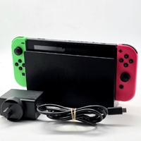 Nintendo Switch Neon Green Pink Handheld Gaming Console HAC-001 with Accessories