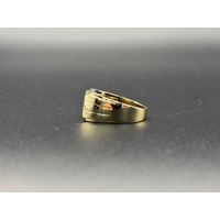 Mens 10ct Yellow Gold Diamond Ring