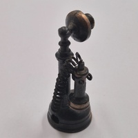 Antique Metal Candlestick Telephone Pencil Sharpener Vintage Retro Desk Collectible
