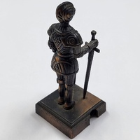 Antique Metal Pencil Sharpener Knight Warrior Medieval Collectible Desk Decor Vintage Style