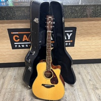 Yamaha FGX720SC 6 String Solid Top Acoustic Electric Guitar with Hard Case