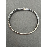 Ladies 925 Sterling Silver Cubic Zirconia Bangle